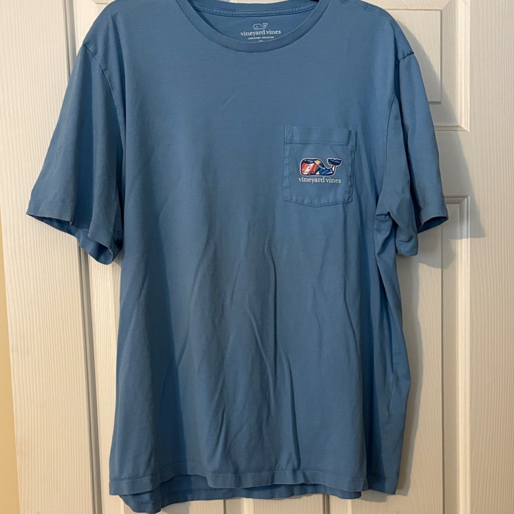 Vineyard Vines Blue Tee with Nautical Whale Design - Picture 4 of 4